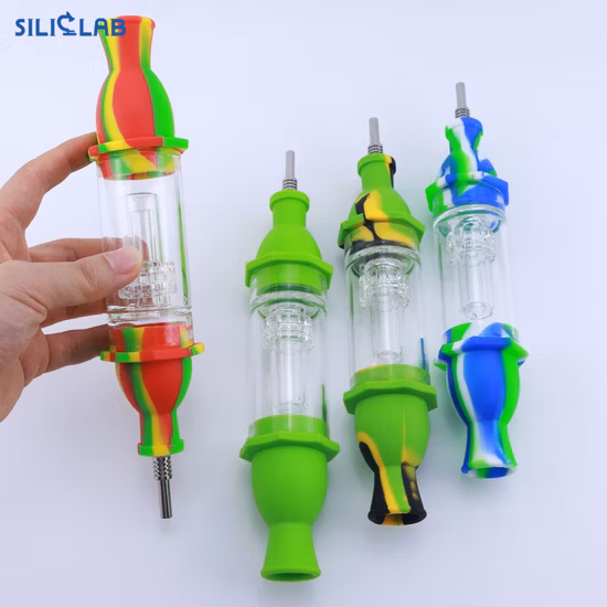 Lighthouse Glass Filter Water Pipe Honey DAB Rig Silicone Smoking Pipes Nectar Collector