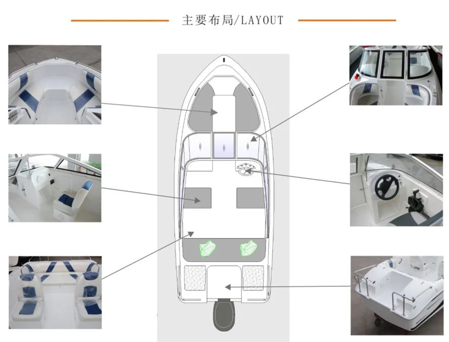 New Design Js-180 7 Seats Sport Yacht Boat for Fishing