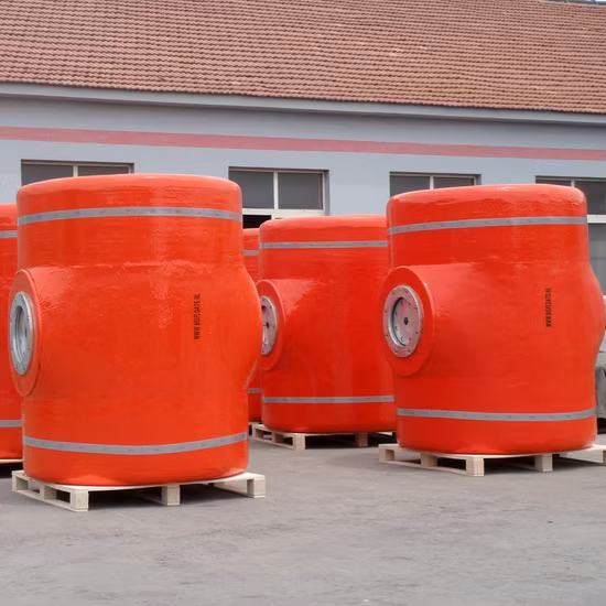 Marine Polyurethane Elastomer Cylindrical Anchor Offshore Floating Subsea Mooring Buoy